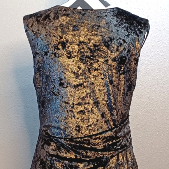 Vintage Crushed Velvet Sz 10 Fairy Grunge Draped Neck Sheath Evening Dress - Picture 9 of 17